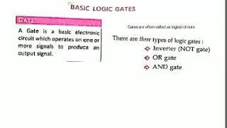 Class 11 C. S. Basic logic Gates