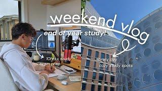 productive weekend vlog  // library day, exam study, room cleaning, project work + more!