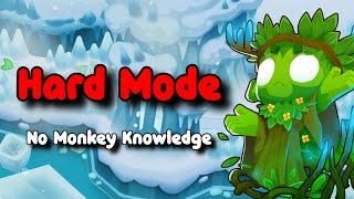 Glacial Trail || Hard Mode || No Monkey Knowledge + Free Hero || BTD6