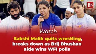 Watch | Sakshi Malik quits wrestling, breaks down as Brij Bhushan aide wins WFI polls