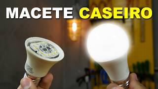 MACETE CASEIRO! Consertando LÂMPADA de LED SEM SOLDA 