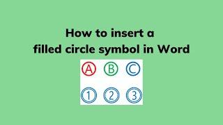How to insert a filled circle symbol in Word