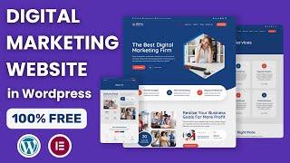 How to make Digital Marketing Website in Wordpress Elementor | Digital Marketing Website Tutorial