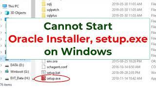 Cannot start Oracle Installer, setup.exe on Windows. The process flashed and immediately disappear.