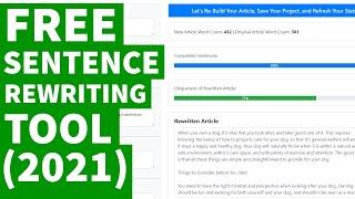 Sentence Rewriting Tool | FREE Article Rewriter Tool for Paraphrasing Sentences