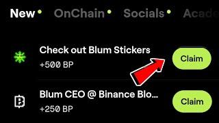 Check Out Blum Stickers |Blum New Task Check Out Blum Stickers |Check Out Blum Stickers +500 BP Code