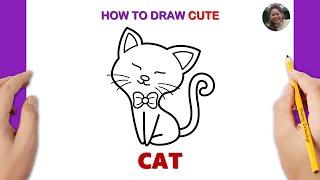 How to Draw a CAT Easy / How to Draw a Kitten Easy | Sherry Drawings