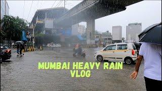 Mumbai Rain | Walking On Streat Of Marol Village In Heavy Rain.