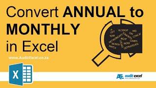 Convert annual data into monthly data in Excel