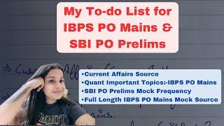 MY To-do List for IBPS PO Mains & SBI PO Prelims.Quant Important Topics-IBPS PO Mains #banking #ibps