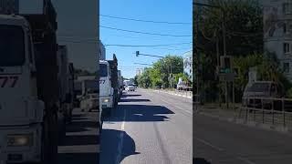 Пробка в городе Лобня на переезде,стоим 1 час..