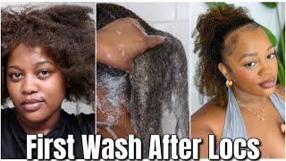 FIRST WASH & STYLE AFTER COMBING OUT MY LOCS // this is different...