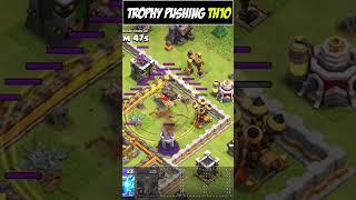 TH10 Trophy Pushing TITANS without Siege Machine and CC troops!