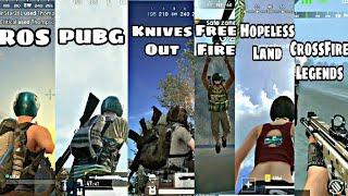 PUBG Mobile vs Free Fire vs Rules of Survival vs Knives Out vs Hopeless Land - Physics Comparison