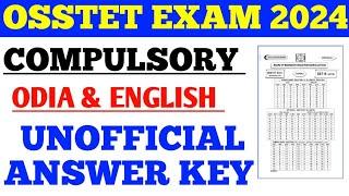 OSSTET COMPULSORY ODIA ENGLISH UNOFFICIAL ANSWER KEY 2024//SR STUDY POINT