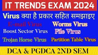 IT TRENDS IMPORTANT QUESTIONS | What is Computer Virus and it's Types  | DCA & PGDCA 2ND SEM