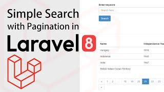 Simple Search with Pagination in Laravel 8 | Laravel 8 tutorial