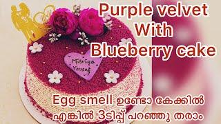 Purple velvet blueberry flavour cake with recipe #afsana’s world purple velvet cake #