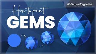 How To Paint Gems (the easy way!)• 30 Days Of Digital Art 2022