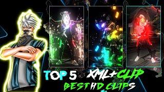 Top 5 Best Clip + Xml pack  ‼️New Trending Clips ‼️ Free Fire Clip Pack ‼️ Quality HD Clips