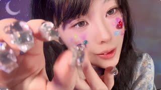 ASMR｜Close up Glitter Nails Scratching & Tapping