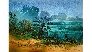 Watercolor Landscape Painting Tutorial Step by Step | Watercolour Demo by Shahanoor Mamun