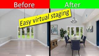 Easy low cost virtual staging for real estate photography