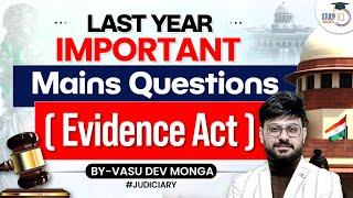 Judiciary mains preparation | last year questions | Indian evidence act | StudyIQ Judiciary