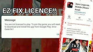 HOW TO FIX LICENCE ERROR:561 IN APEX LEGEND MOBILE SOFT LAUNCH