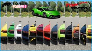 Forza Horizon 4 - Top 15 Fastest Lamborghini Cars | Acceleration & Top Speed Battle (All Stock)