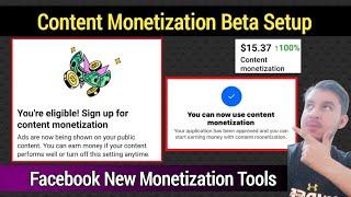 You're Eligible Sign Up For Content Monetization | Facebook Content Monetization Beta Program Setup