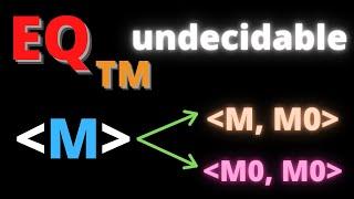 Equivalence for Turing Machines is Undecidable