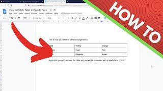 How to Delete Table in Google Docs