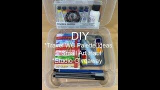 DIY Watercolor Travel Palette Ideas/Small Art Haul/Studio Giveaway!!