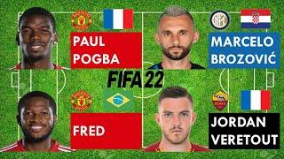 Top 4 CDMs aged 29 - Paul Pogba vs Marcelo Brozović vs Fred vs Jordan Veretout (FIFA22 Comparison)