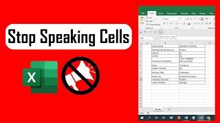 How to Stop Excel From Speaking Cells