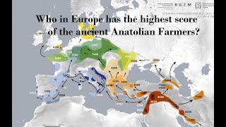 Who in Europe has the highest score ​​​​of the ancient Anatolian Farmers?