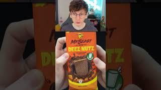 Trying MrBeast Deez Nutz Feastables Chocolate Bar!