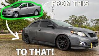 INSANE TRANSFORMATION ON TOYOTA COROLLA(10 Minute Build)