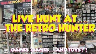 LIVE GAMING HUNTING AT THE RETRO HUNTER!! 80s, 90s, Nintendo and SEGA!!!