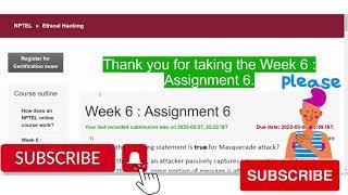 Ethical Hacking Week 6 Assignment 6 Nptel Answer Nptel Solution Quiz Answer #assignment #nptel2023