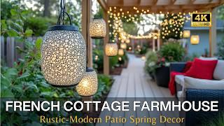 French Cottage Farmhouse Outdoor Patio: Rustic-Modern Spring Decor for a Secret Garden Escape