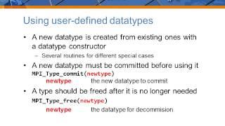 PRACE Video Tutorial - User Defined Datatypes in MPI