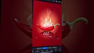 Как создать яркий постер с перцем чили в Procreate на IPad