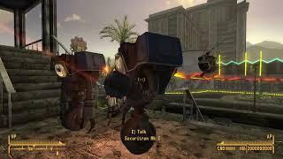 Fallout New Vegas Securitron trying to "remove" the graffiiti