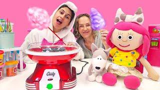 Einhorn Café - Spielzeug Video für Kinder mit Nicole. Wir machen Zuckerwatte für Smarta