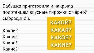 Слова - ответы на вопросы Какой? Какая? Какое? Какие?