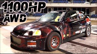 AWD Civic UPSETS Domestics! 1100HP "V8 Killer" Honda H22 (Fastest H-Series AWD)