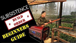 SUBSISTENCE COMPLETE BEGINNERS GUIDE || BUILD ORDER TUTORIAL  A56 TIPS AND TRICKS