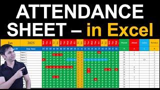 Attendance Sheet in Excel / Attendance Register / Excel